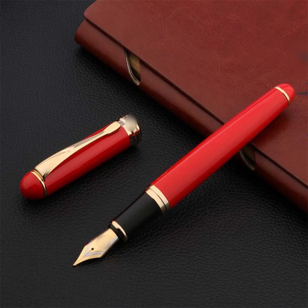 Penna stilografica cinese rosso dorato elegante Fude Calligrafia Business Office School Forniture Scrittura