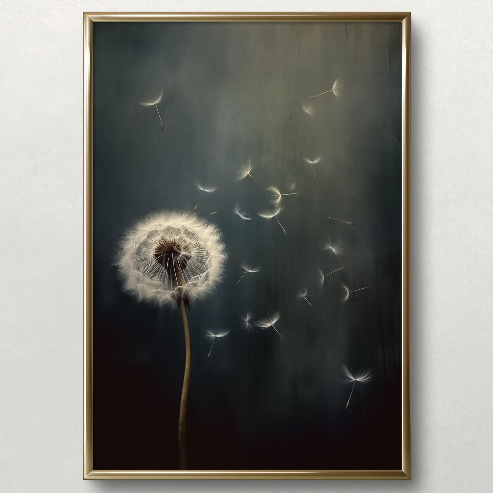 Dandelion Wall Art Canvas Victorian Botanical Prints Vintage Poster Dandelion Black And White Pictures Gothic Botanical Wall Art Dark Floral Painting