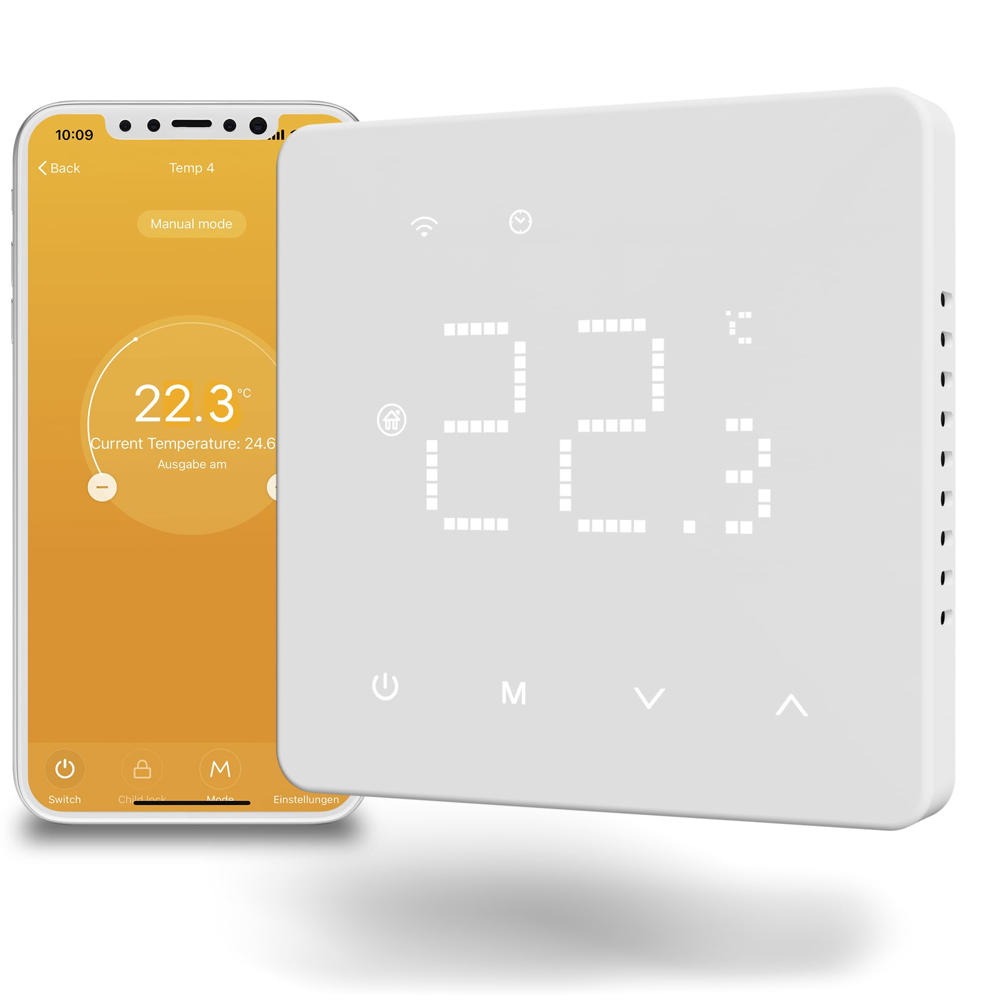 Beok Thermostat WiFi pour Plancher Chauffant à Eau, programmable, contrôle à Distance Via Smart Life APP, Compatible avec Alexa, Google Home