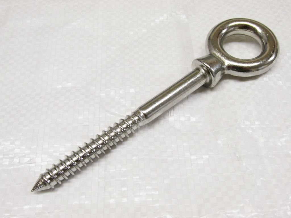 Wood Screw Eye Bolt Stainless Steel 6MM (60MM Shank Eyebolt Marine Rope 316)