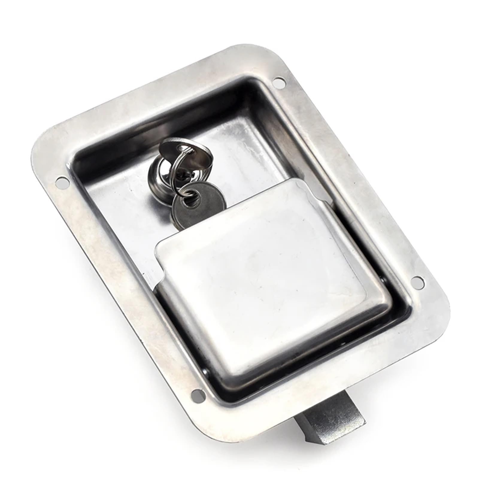 Serrure de porte intérieure extérieure en acier inoxydable encastrée double pression