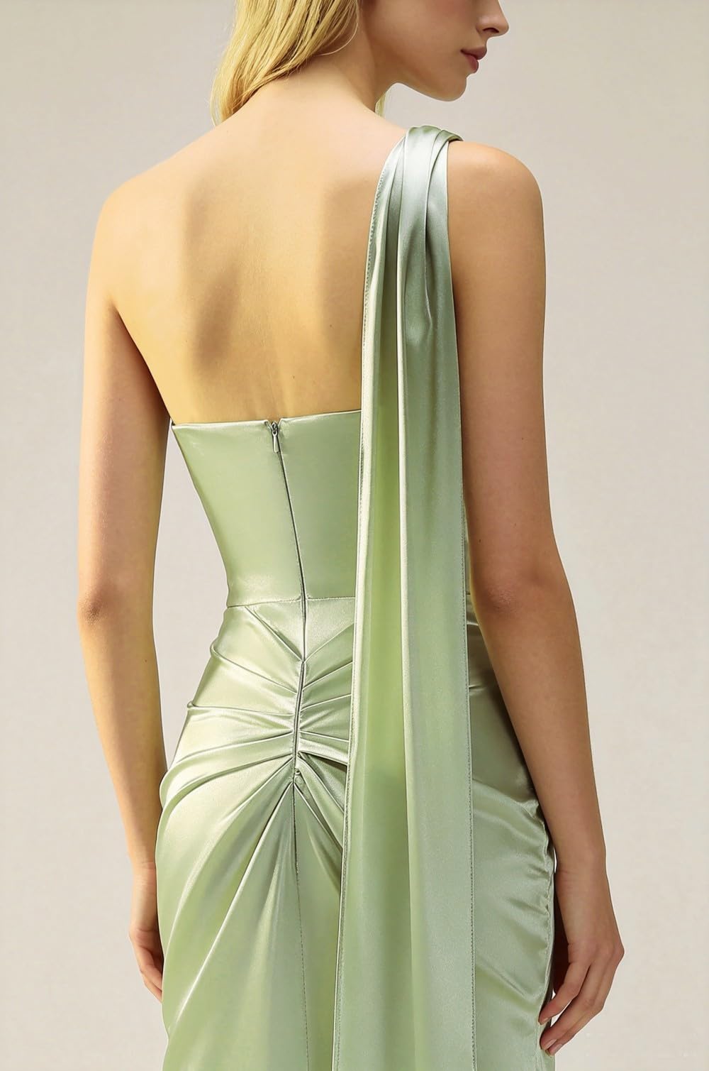 Vestido de satén para mujer, con un hombro descubierto, largo hasta el suelo, vestido de fiesta de graduación | Satén, vestido de fiesta, vestidos de dama de honor