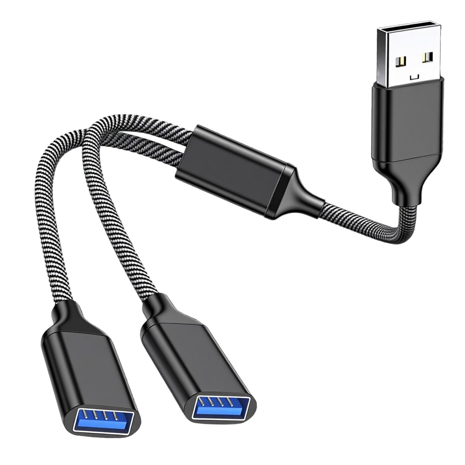 ブラックファン2個セット USB接続 Amazon.co.jp: USB 分岐 USB 二股ケーブル ブラック/シルバー 28cm 1対