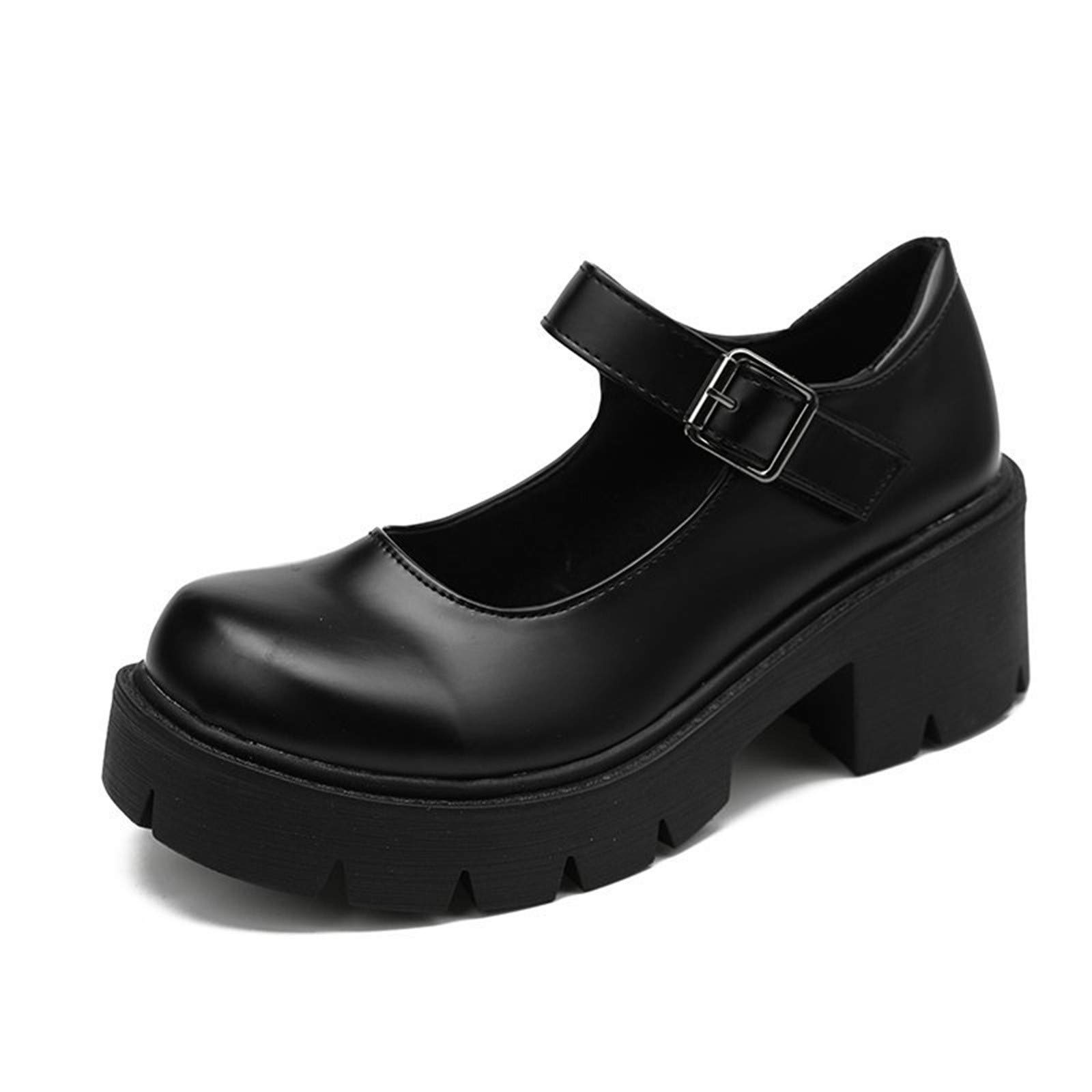 ZpervobaWomen's Girl's Low Top Japanese Students Maid Uniform Dress Shoes Oxford Shoes Wide Width Girls Low Heel Cosplay Shoes