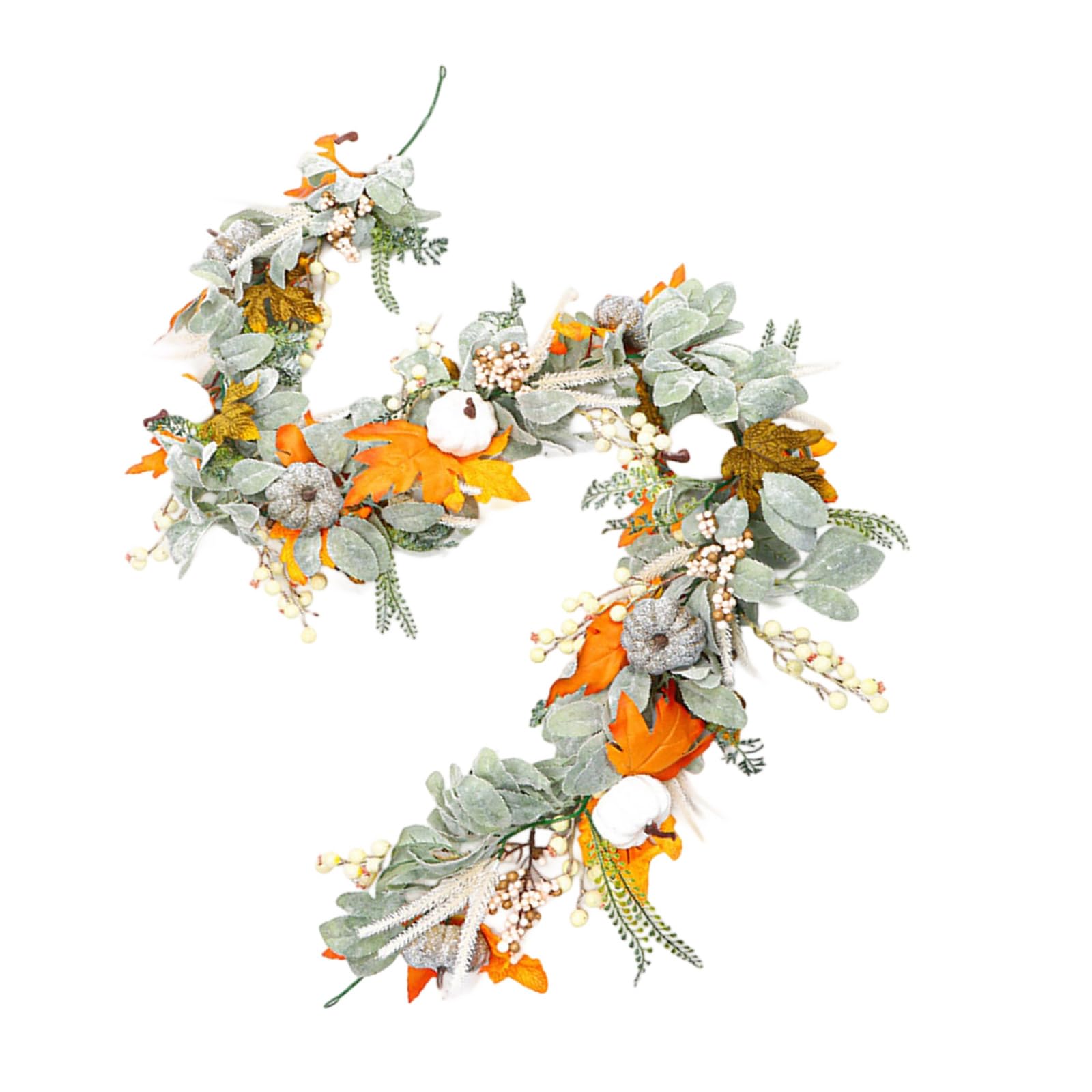 PANGBOER Sturdy Faux Maples Vine Wreath with Realistic Silk Leaves for Whole Year Wall Door Window Decoration Flexible Faux Fall Foliage Garland