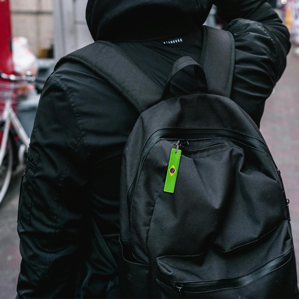 3 Pack Brazil Flag Brazilian Flag Keychain Tag with Key Ring - Keys, Cars, Motorcycles, Backpacks, Luggage and Gifts - EDC - Image 4