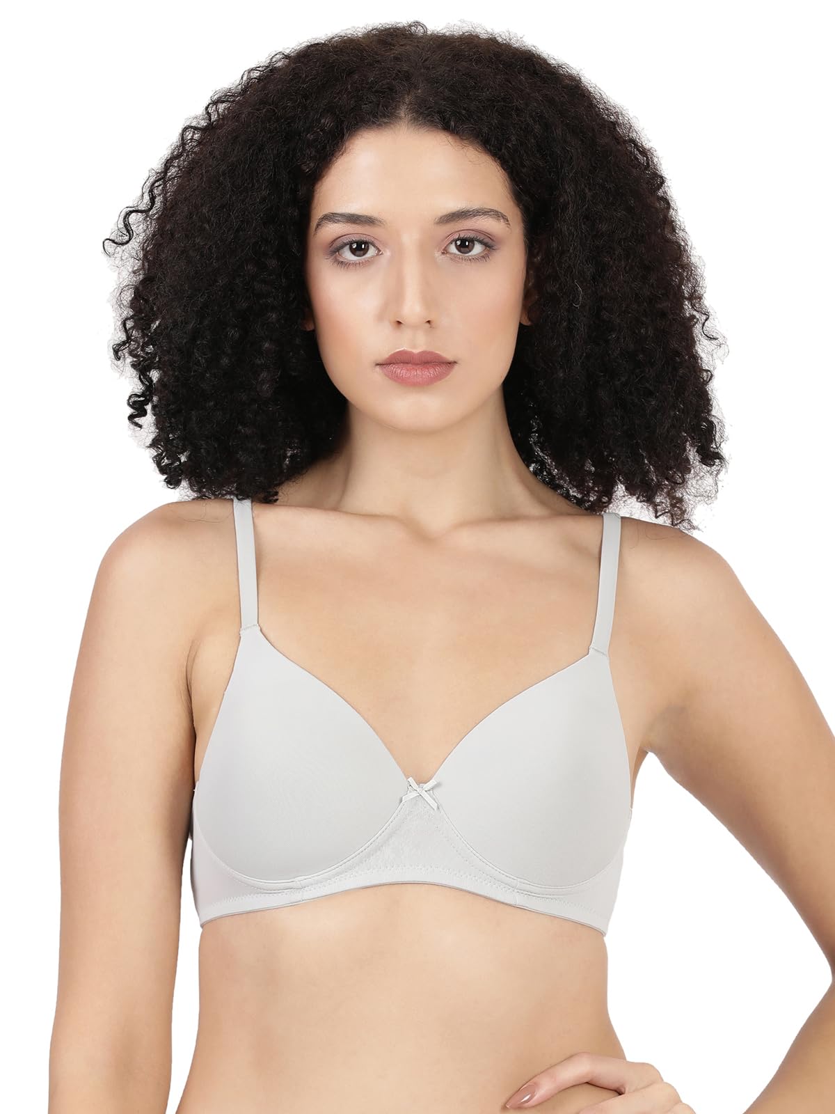 featherlite bra women's medium coverage,soft fabric-covered straps,wire-free,lightly padded polyamide everyday bra
