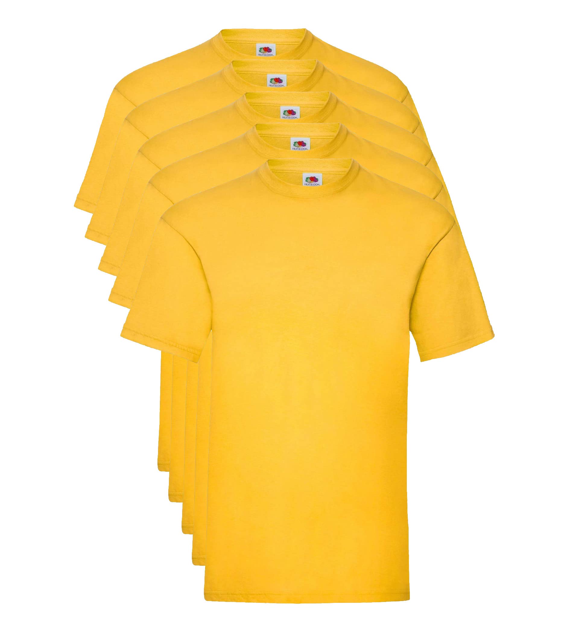 Fruit of the Loom Men's Valueweight 5 Pack T Shirt, Yellow (Sunflower 34), X-Large Manufacturer Size X-L UK