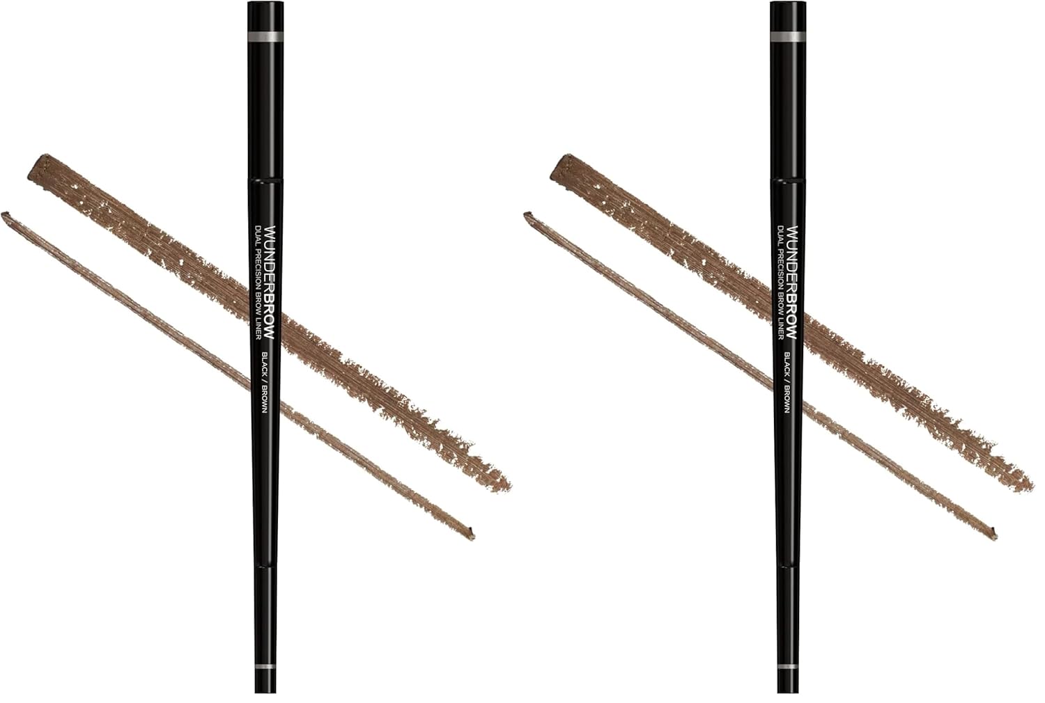 Wunderbrow Dual Precision Brow Liner, Eyebrow Liner Pencil With Angled Tip and Ultra Fine Tip Dual Precision Brow Liner Eye Brow Make Up, Color Black/Brown (Pack of 2)