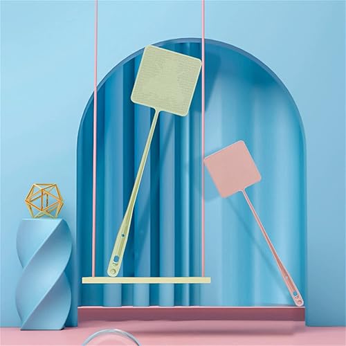 Miniatura 7 de ECOESPTI Matamoscas de mango largo, 3 matamoscas de mango largo, matamoscas de plástico duradero con pinzas