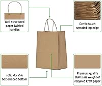 Vista 36 de Qutuus Bolsas de regalo de papel negro con asas, 50 unidades de 8 x 4.5 x 10 pulgadas, bolsa de papel kraft negro con asas a granel para compras