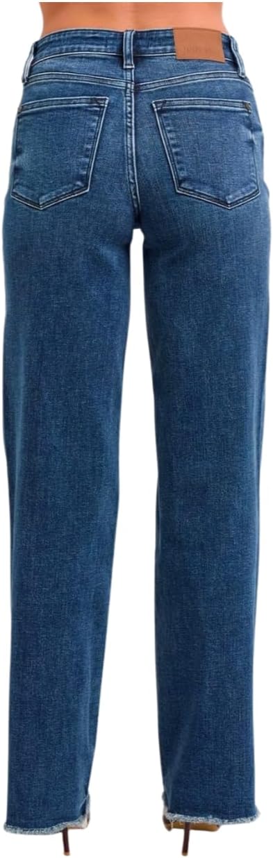 Judy Blue Raw Hem Mid Rise Jeans