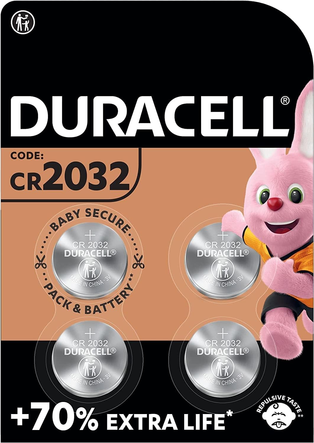 Sakioo 4X Duracell Cr 2032 Lithium (1 blíster de 4 baterías) 4 pilas