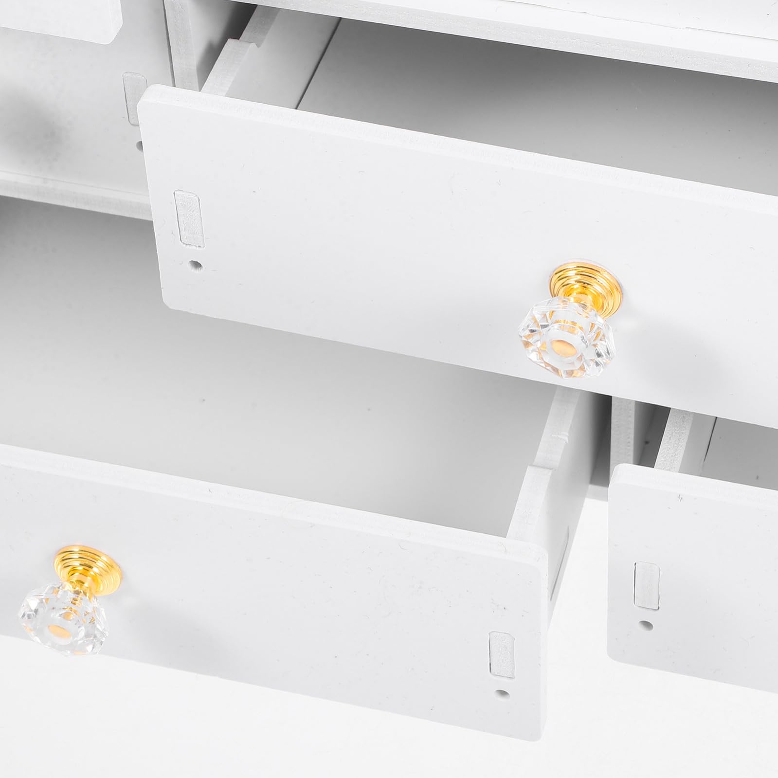 Organizer Cosmetico da Scrivania con Cassetti, Capienza Grande Bianco | Pvc e Pannello Legno-plastica, Uso Desktop, Design Semplice e Decorativo, per Make-up e Accessori