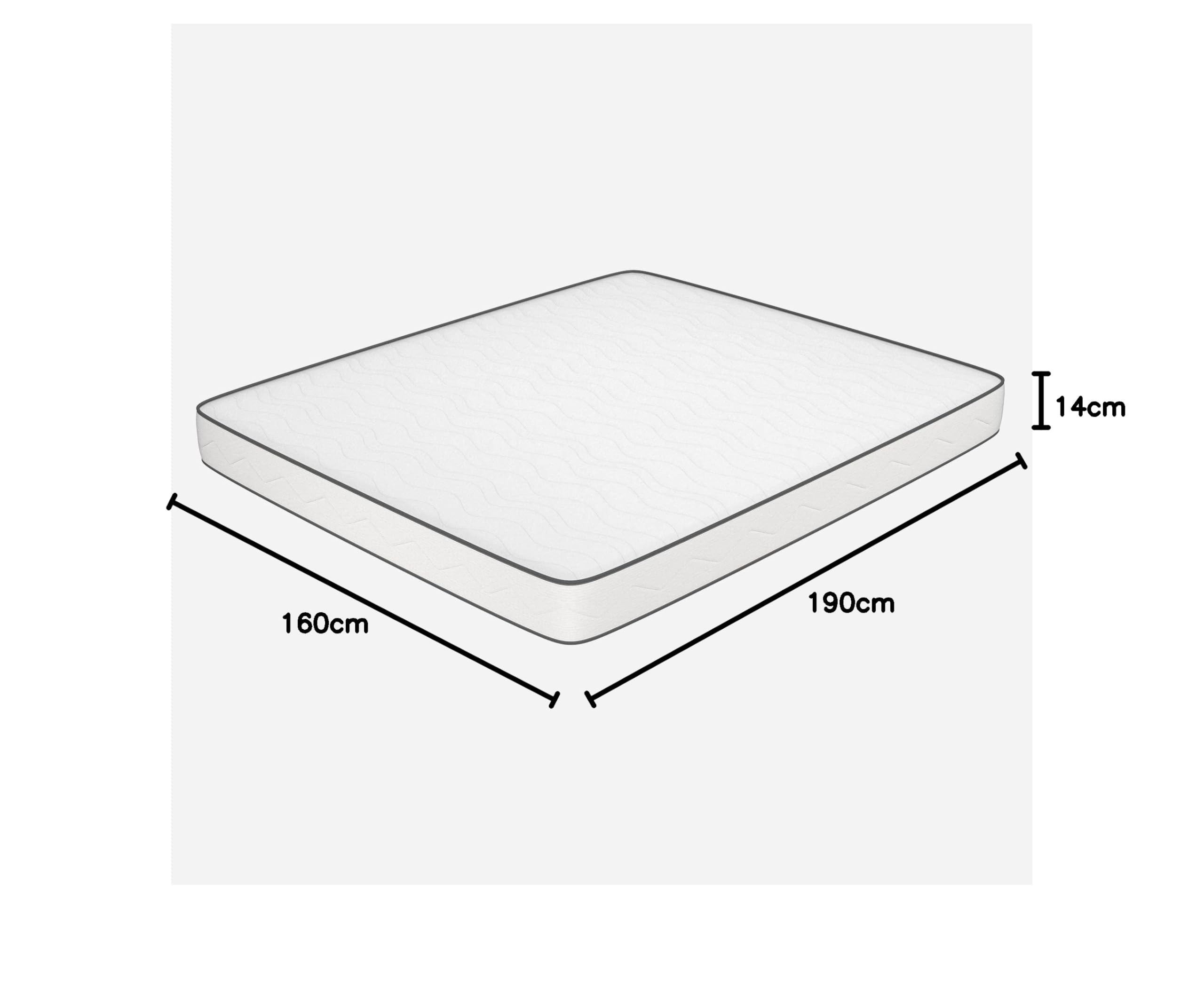 miasuite i sogni italiani H14 Materasso con Dispositivo Medico Ortopedico e Rivestimento Cotton Anallergico ed Antiacaro, Water Foam e Poliuretano, Bianco, Matrimoniale, 160 x 190 cm