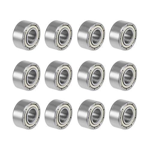 uxcell 685ZZ Rodamientos rígidos de bolas Z2 0.197 in X 0.433 in X 0.197 in doble blindado acero al carbono 12pcs