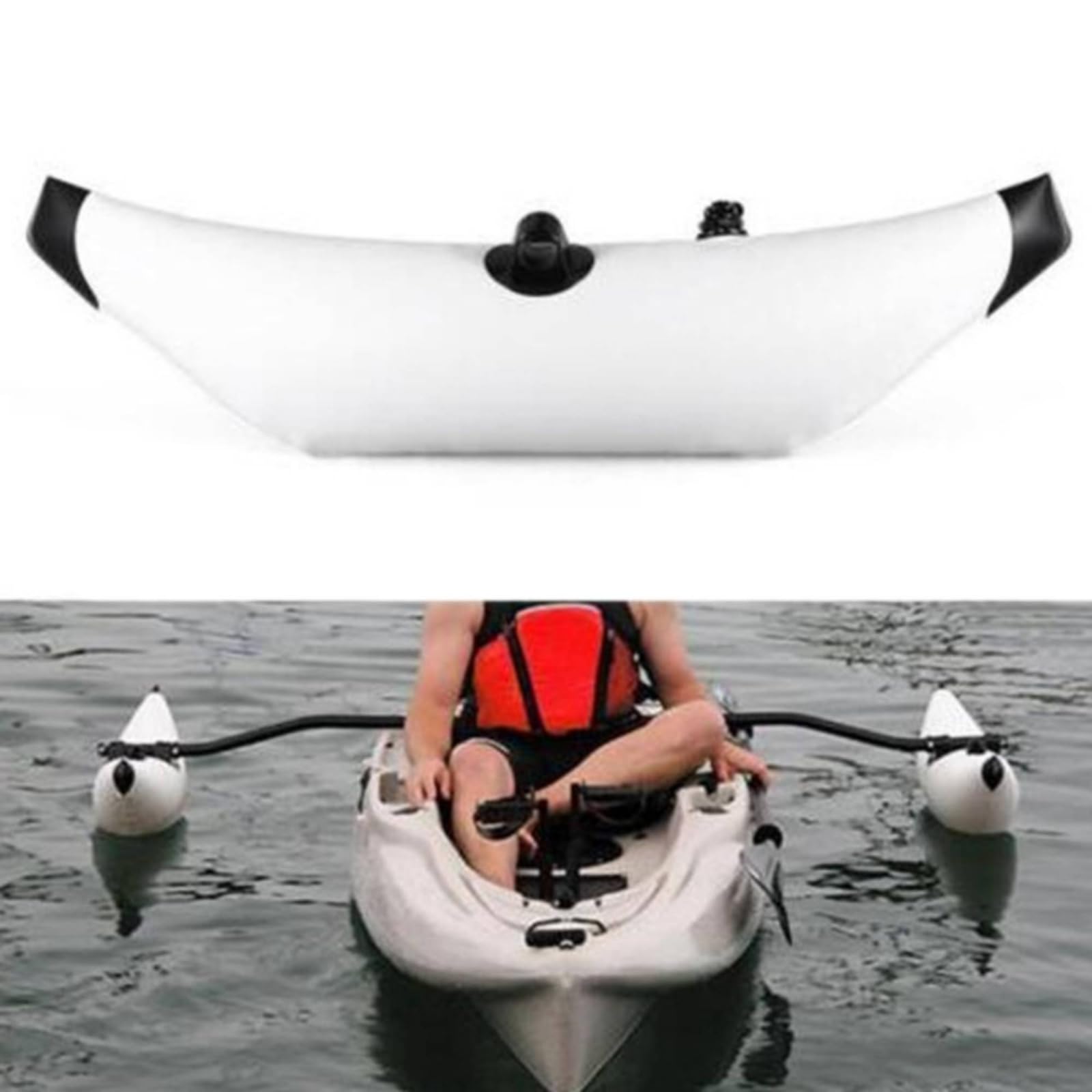 Amagogo Kayak Estabilizador Flotador Kit de Flotadores Inflables con Accesorios de Montaje y Parches de Reparación PVC de Malla para Reducir el Balanceo y