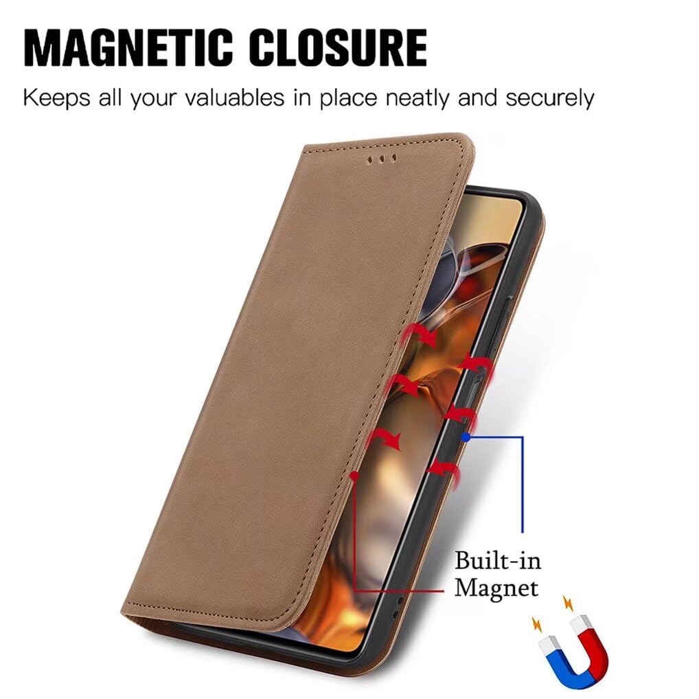 SEAHAI Cover per Realme 14 Pro 5G, Ultra Sottile Custodia Premium PU Pelle Portafoglio Kickstand Slot per Schede [RFID Blocking] TPU Antiurto Flip