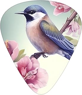 Spring Bird Guitar Picks 12 Pack Bass Picks with Organizer Box Guitar Plectrum Includes Thin Medium Heavy Guitar Picks Ukulele Picks for Bass Acoustic Electric Guitars