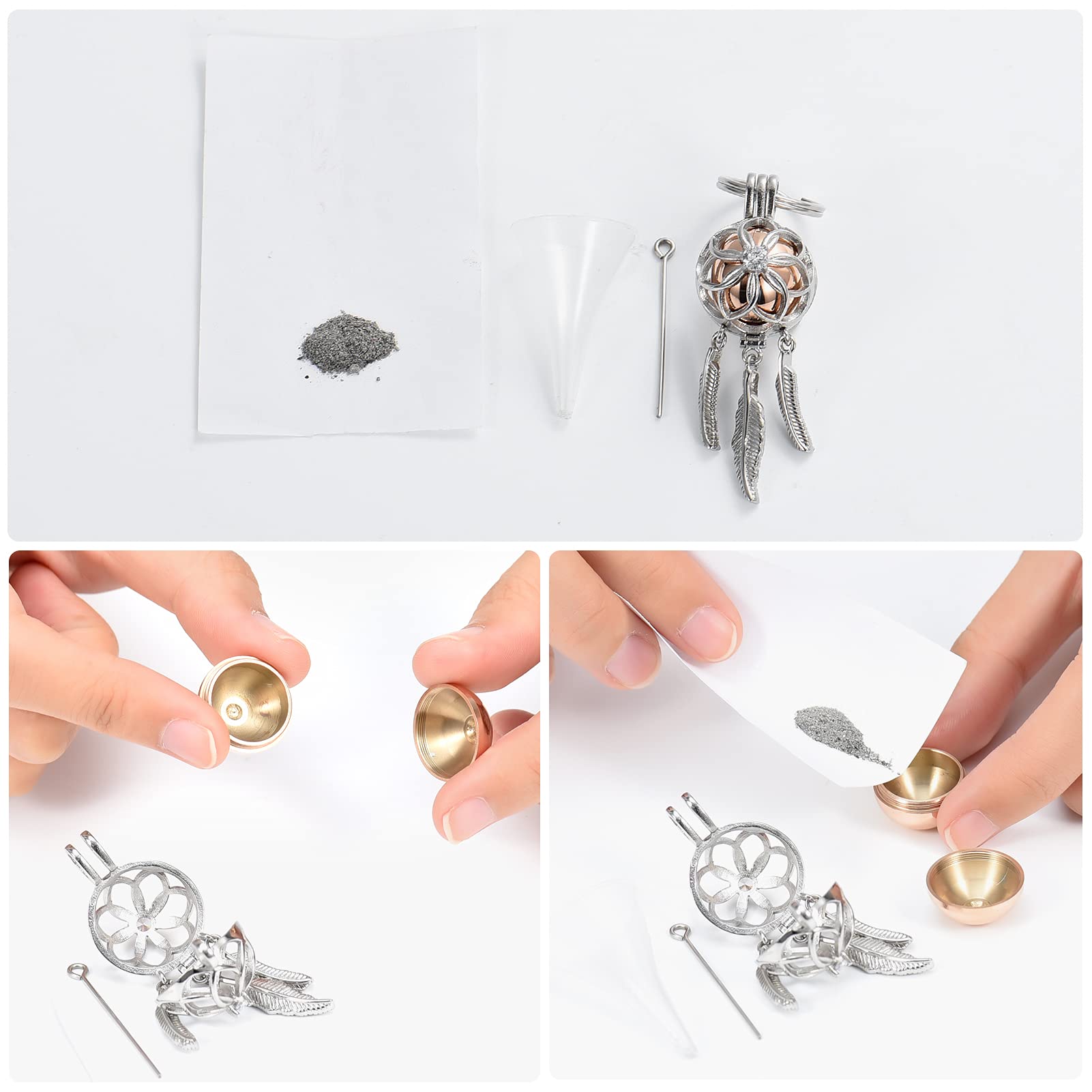 Llavero de urna de atrapasueños para cenizas de acero inoxidable, colgante de joyería de cremación
