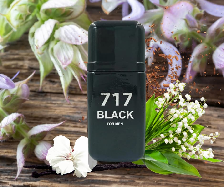 Generic POUR HOMME 717 BLACK FOR MEN EAU DE PARFUM 3.4 FL OZ. Amber Woody fragrance for Men.