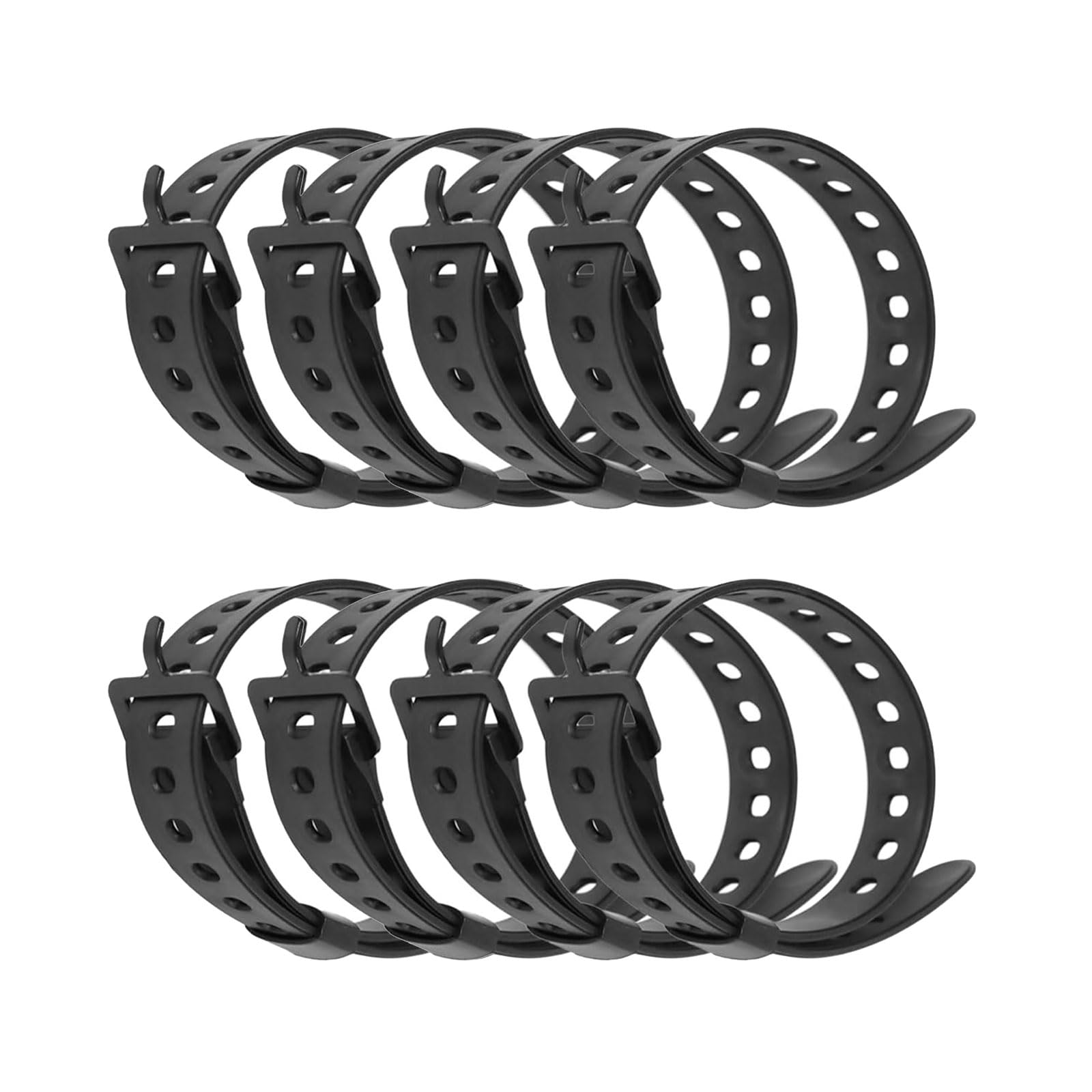Msioytog 8Pcs Industrial Straps Rubber Tension Strap Adjustable Utility Straps With Clamps For Motor Gear Tightening Heavy Duty Tie Down Garden Hose