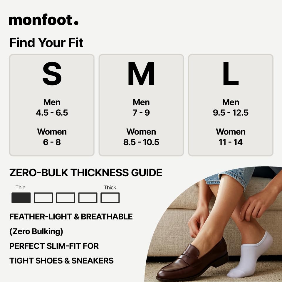 Image of MONFOOT Men's /Women's 10-20 Pairs Thin Cotton Low Cut Ankle Socks, Multipack