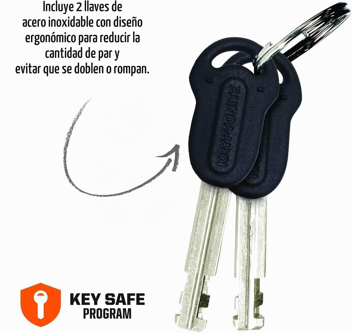 Kryptonite Cadena, Kabelschloss Evolution Serie 2 Integrated Chain 995, Schwarz, 3500322, Negro, 95 cm