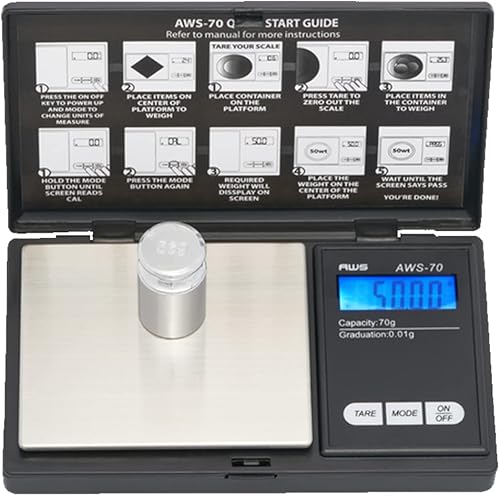 Miniatura 2 de AWS Series Báscula digital de bolsillo, AWS-70-BLK, Negro, 1