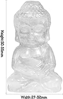 Vista 3 de mookaitedecor Estatua de cristal de Buda meditante de cuarzo roca, estatua tallada en piedra para decoración del hogar, Feng Shui, 1.9 pulgadas