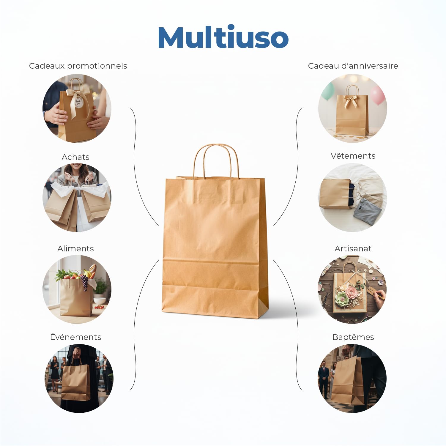 Inoverse 50 Sacs en Papier Kraft avec Poignées Plates – 32+12x40-50 cm – Sacs Cadeaux Recyclables, Sacs Shopping Marron pour Emballage, Boutique, Mariage, DIY Inoverse 50 Sacs en Papier Kraft avec Poignées Plates – 32+12x40-50 cm – Sacs Cadeaux Recyclables, Sacs Shopping Marron pour Emballage, Boutique, Mariage, DIY