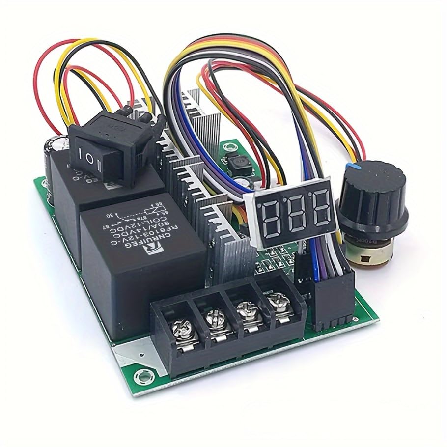 60A 0-100 Adjustable Speed Controller for DIY DC Motor - LED Digital Display & PWM DC 10V-55V Adjustment