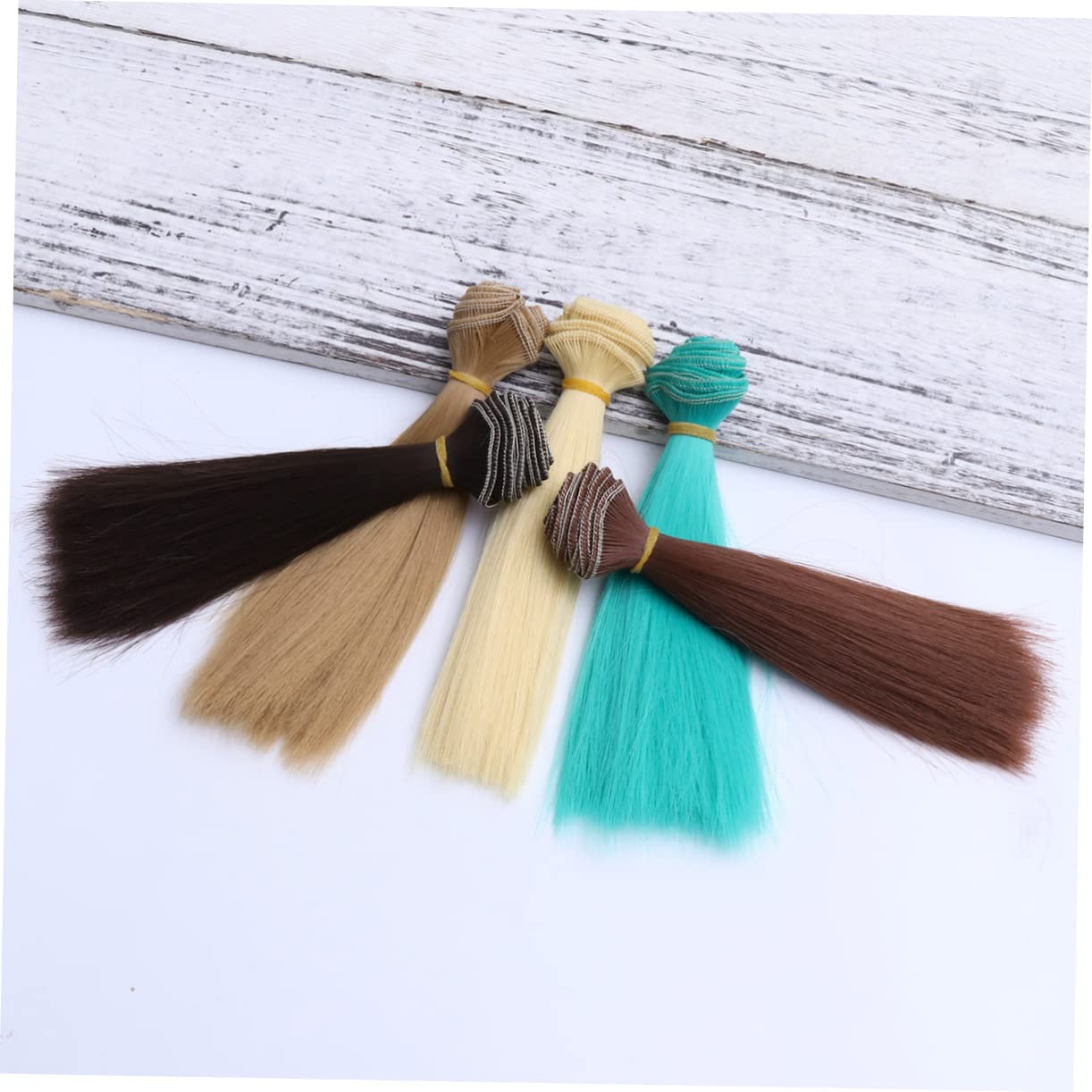 SEWACC 5 Pz Parrucca Bambola Artigianali Per Bambole A Mano Trame Di Diritte Della Bambola Parrucche Per Bambole Parrucche Colorate Amigurumi Parrucche Forniture Bambino Estendere