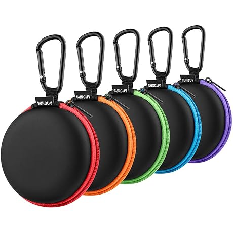 SUNGUY Earplug Case Holder [5-Pack] Round Zipper Pocket