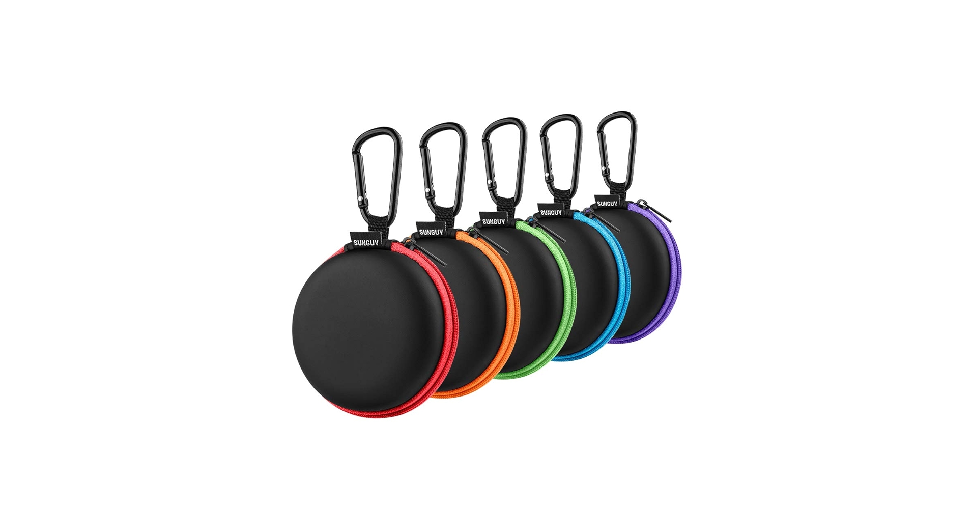 Amazon.com: SUNGUY [5-Pack Earphone Carry Case, Small Round