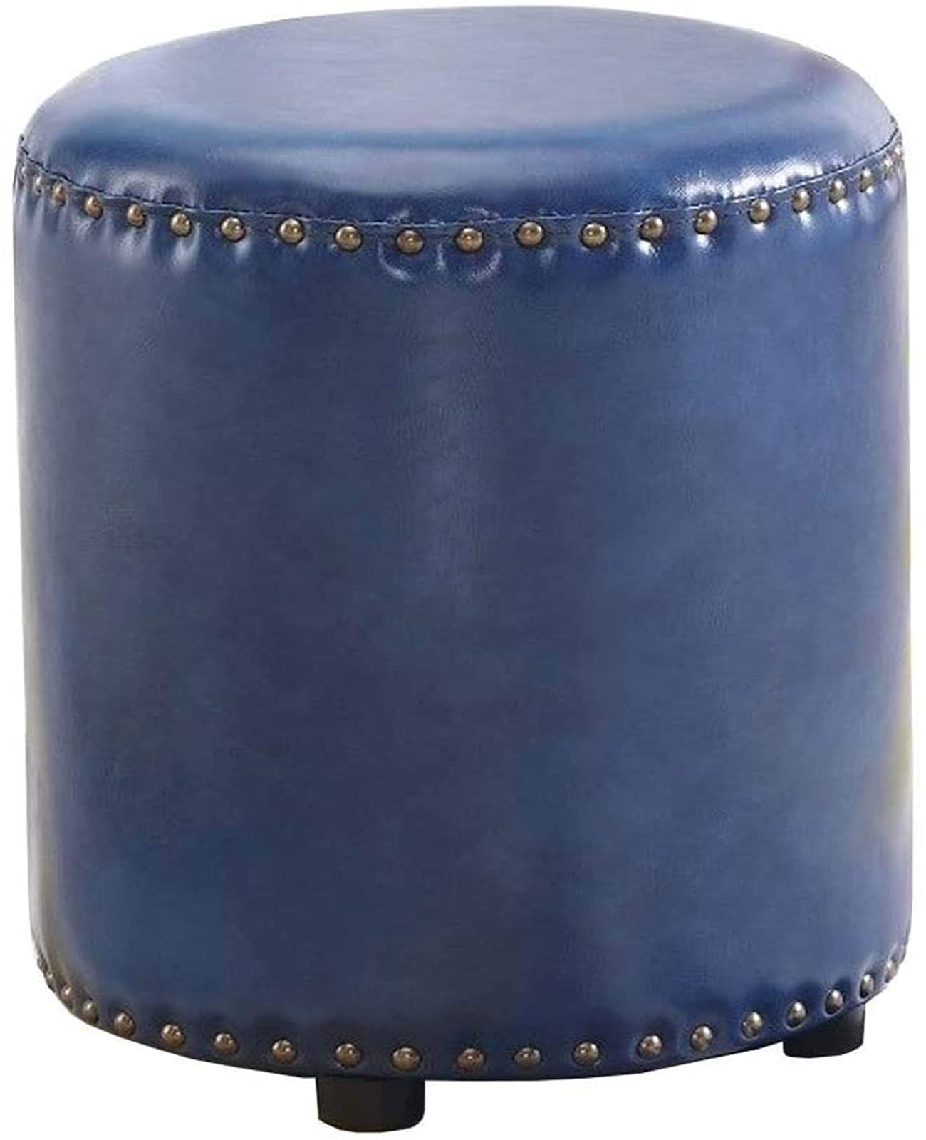 Tabouret repose-pieds en cuir ciré 35x40cm pour canapé et salon