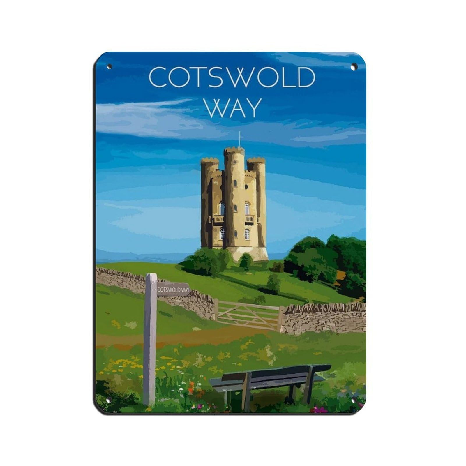 Lxwnze 30L X 40W Cm Cotswold Way National Trail Poster Tin Sign Vintage Metal Pub Club Cafe Bar Home Wall Art Decoration Poster Retro 12X16inch(30X40cm)