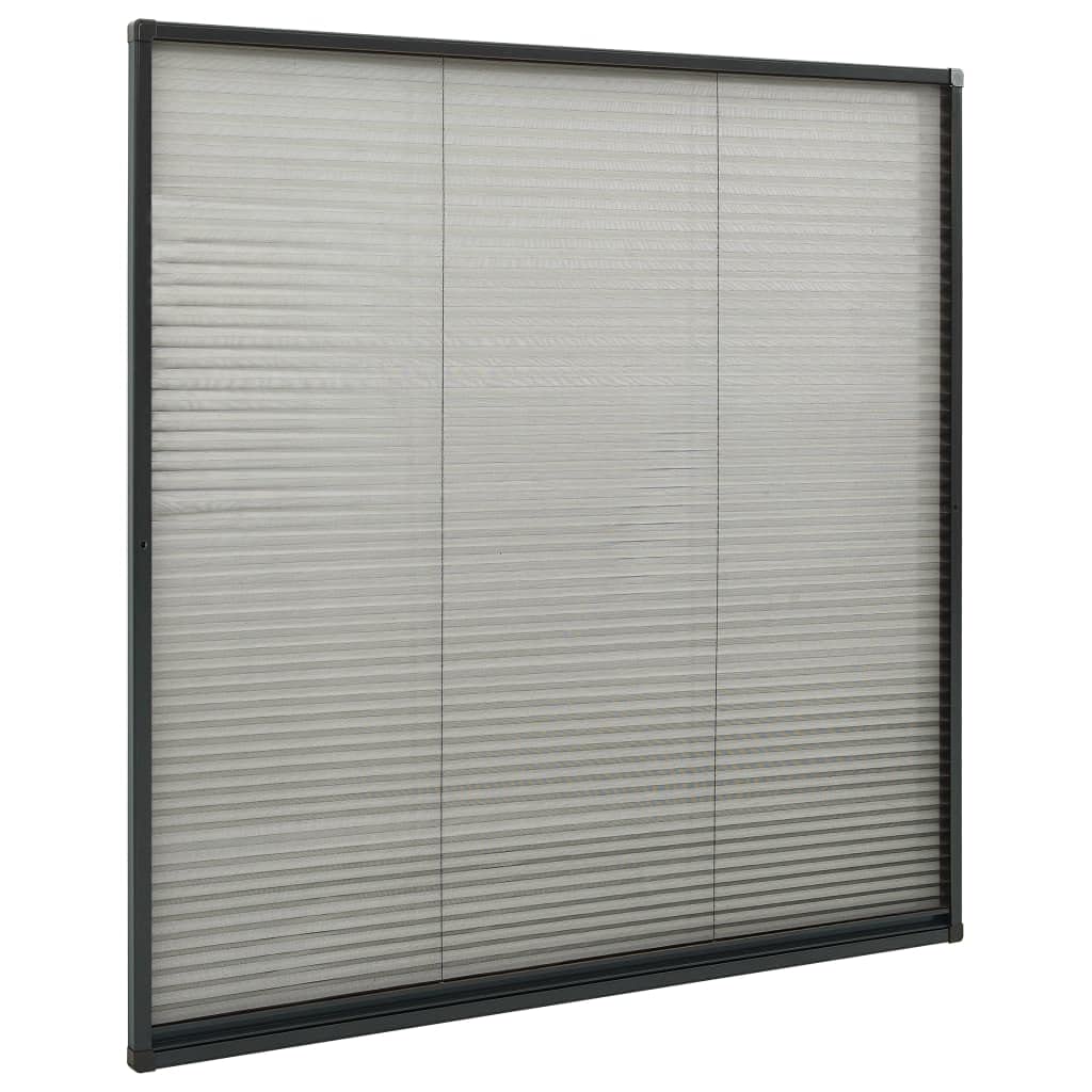 Insektenschutz-Plissee für Dachfenster, Alu Anthrazit 120x120 cm, hält Fliegen und Mücken fern, lässt frische Luft durch das Gewebe, einfache Montage