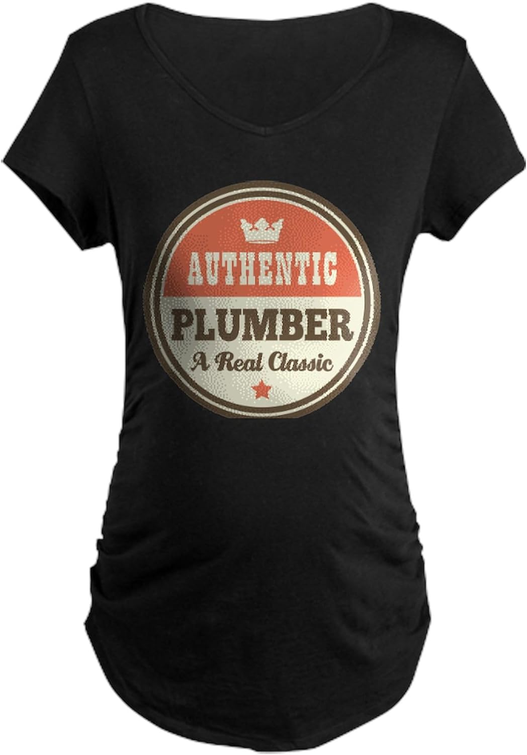 CafePress Plumber Vintage Maternity Dark T Shirt Women's Maternity Ruched Side T-Shirt
