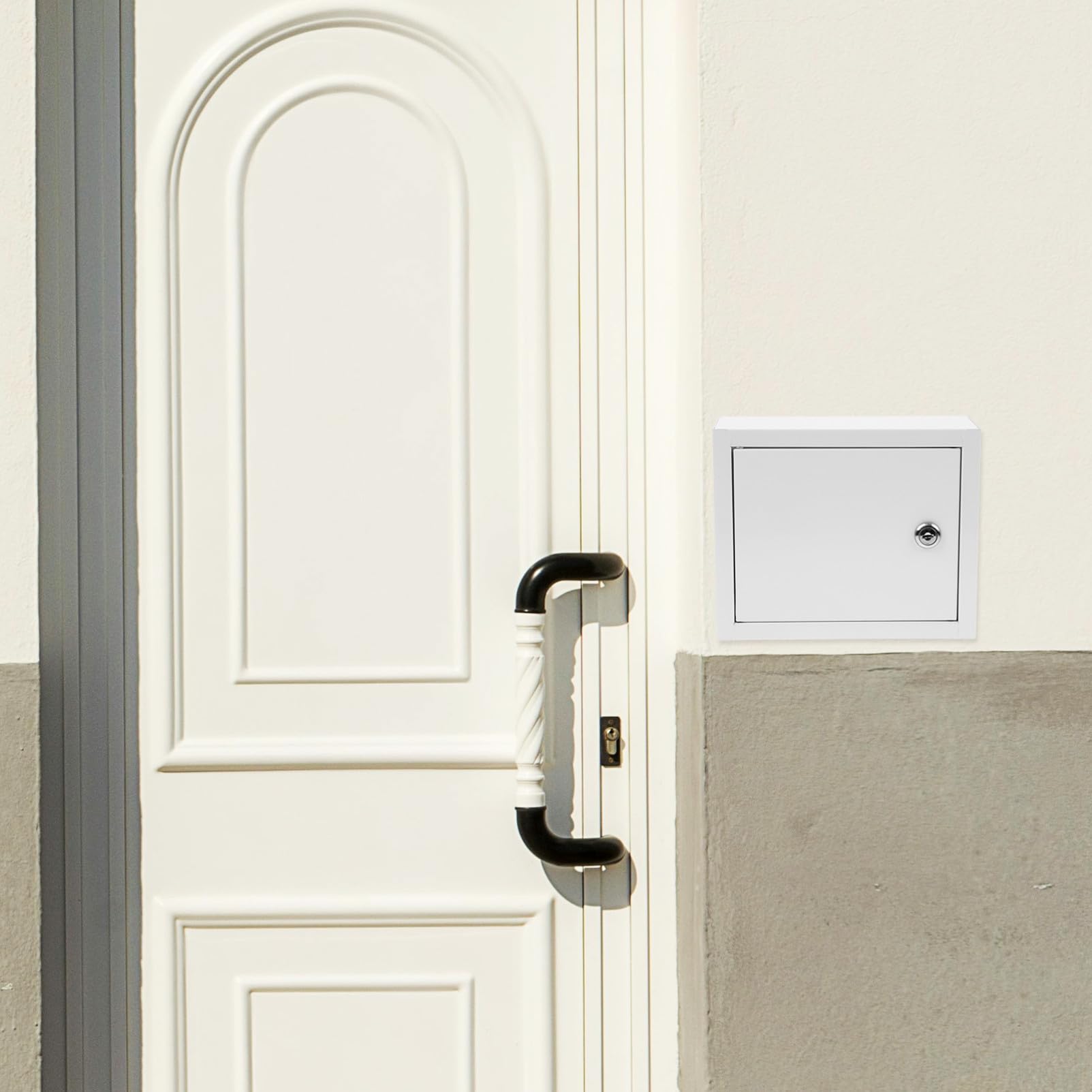 Caja de Leche de Hierro con Cerradura para Pared, Almacenamiento Seguro para Botellas de Leche y Correspondencia, Capacidad Adecuada para Jardín y Oficina