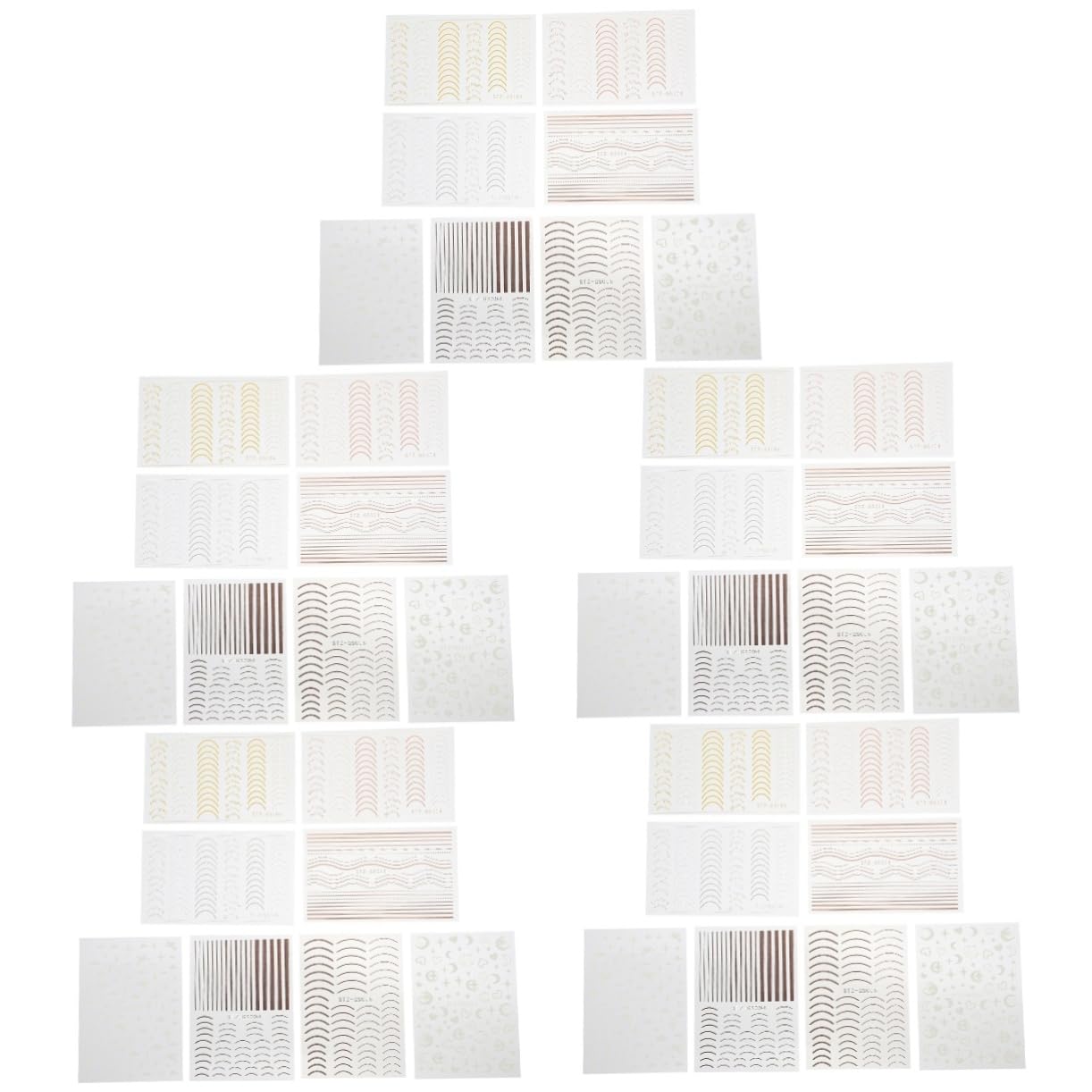 PACKOVE 5 Set Adesivi Decorativi Per Unghie Nail Art Stickers Adesivi Per Manicure Facili Applicare Per Unghie Naturali E Adatti Per Domestico E 8 Fogli*5