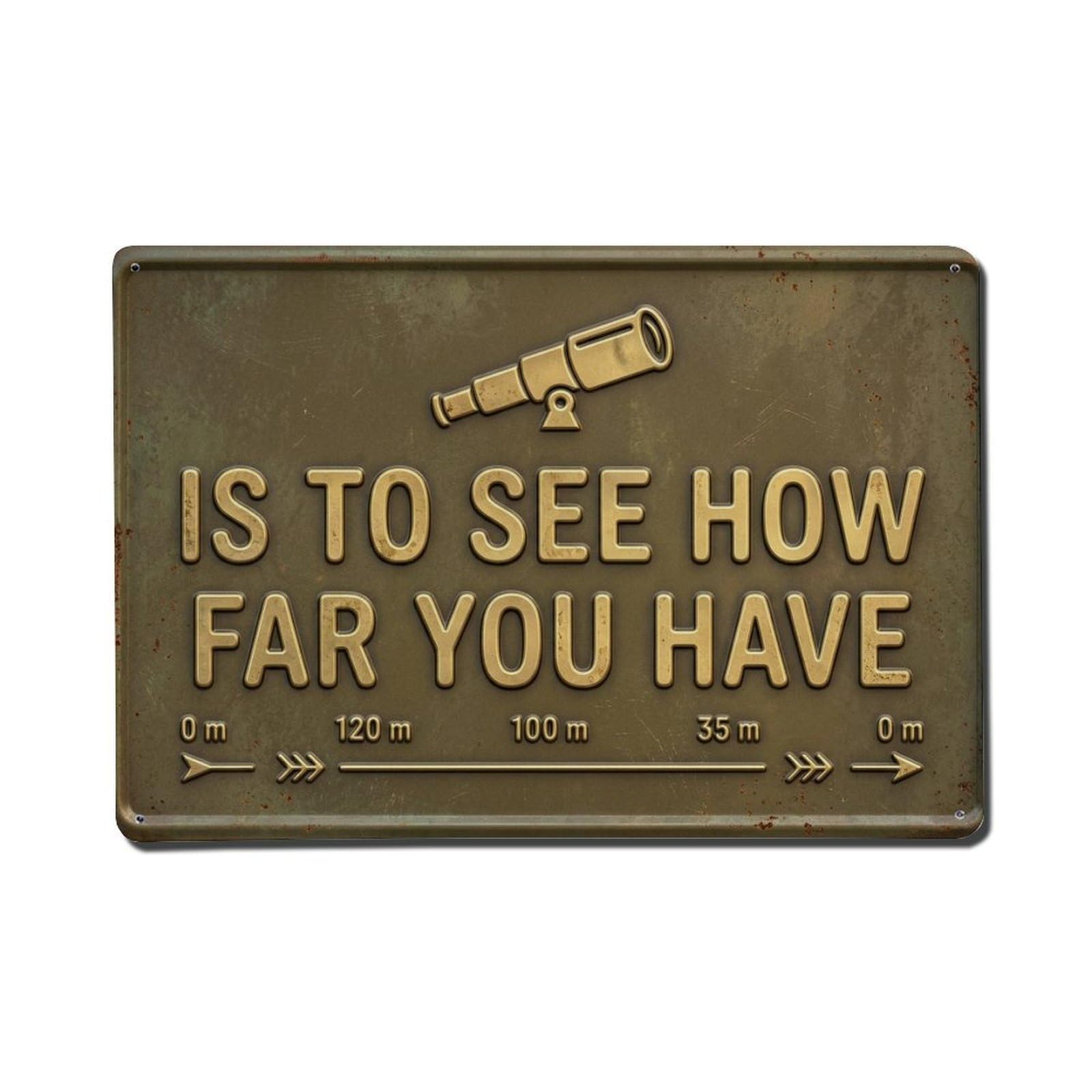See How Far Words Retro Motivational Slogans Metal Tin Sign Plaque Wall Decor for Cafe, Club Bar, Office, Home Garden Metal Poster 8x12Inch