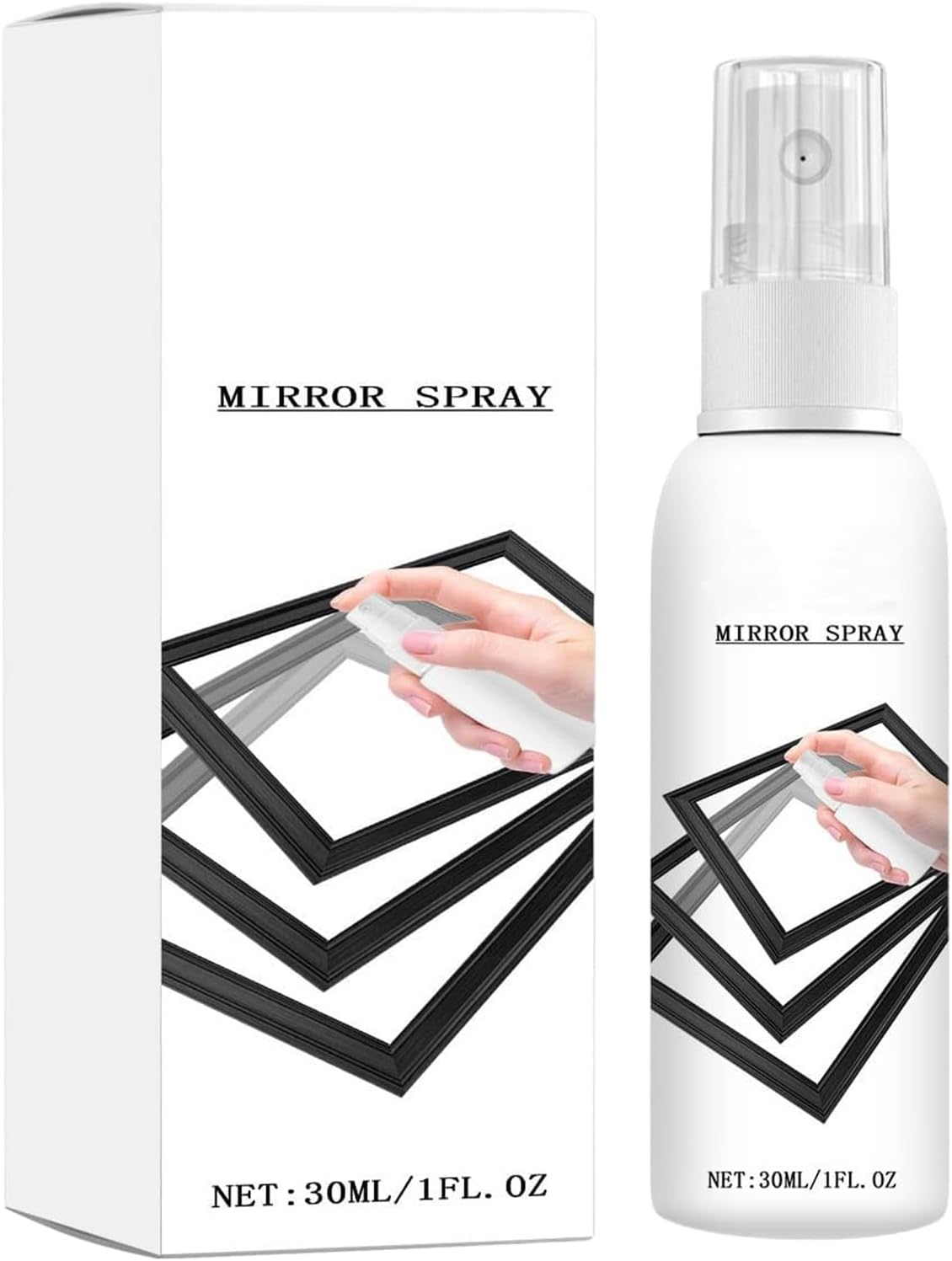 Mirror Spray Glass Cleaner, Reflective Coating Spray, Anti-Fog, 30ml Mirror Cleaner, Window Cleaner, Stain Reflective Coating Stain Remover for Shower Door, Windshield, Windows Windshield