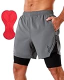 Bike Shorts for Men - 3D Padded Lightweight MTB Fit Riding Biking Bicycle Biker Shorts with Zipper Pockets