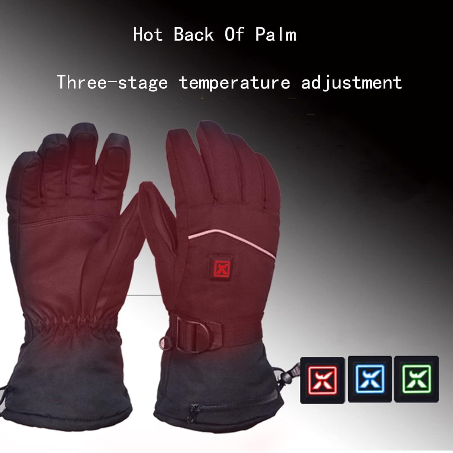 Heated Gloves Rechargeable for Men Women, Electric Battery-Powered Warm Gloves with Touchscreen, 3-Level Temperature Control