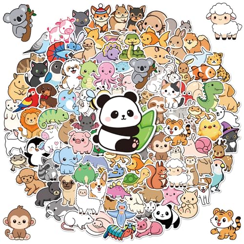Anwyll 300Pcs Animal Stickers - Cute Animal Water Bottle Stickers Waterproof Vinyl Animals Sticker Bulk Self Adhesive Pet Reward Sticker for Baby Teacher Classroom Back to School Sufari Party Decor