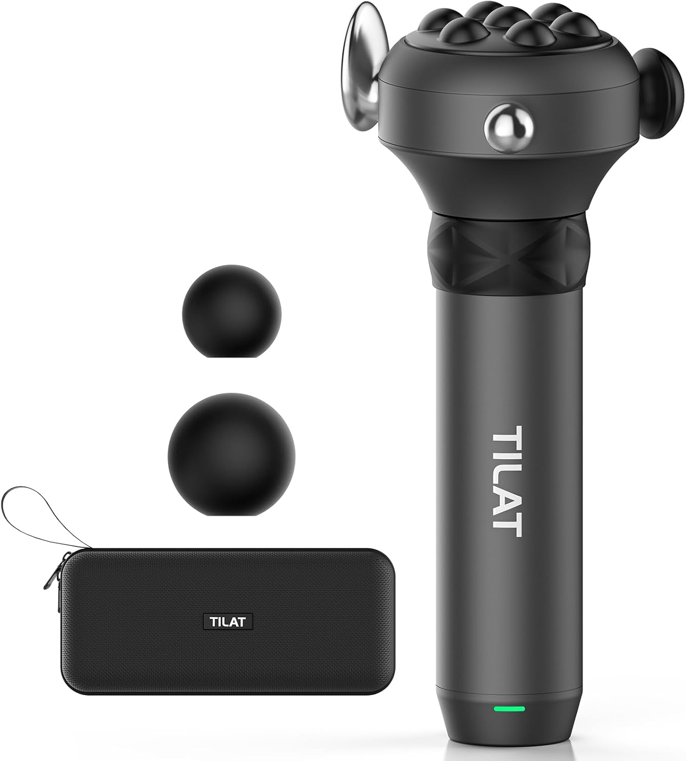 M1 Max Deep Tissue Vibration Therapy Massage Gun – 6500 RPM Handheld Muscle Massager with Thumb Head for Trigger Point & Full Body Pain Relief, Handheld Chiropractic Massager for Back, Neck