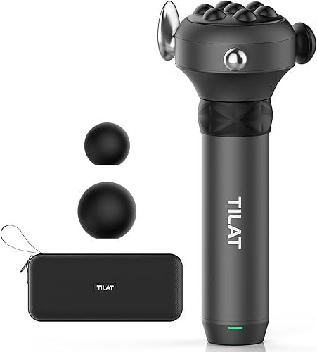 M1 Max Pistola de masaje de terapia de vibración de tejido profundo - Masajeador muscular de mano de 6500 RPM con cabeza de pulgar para punto de