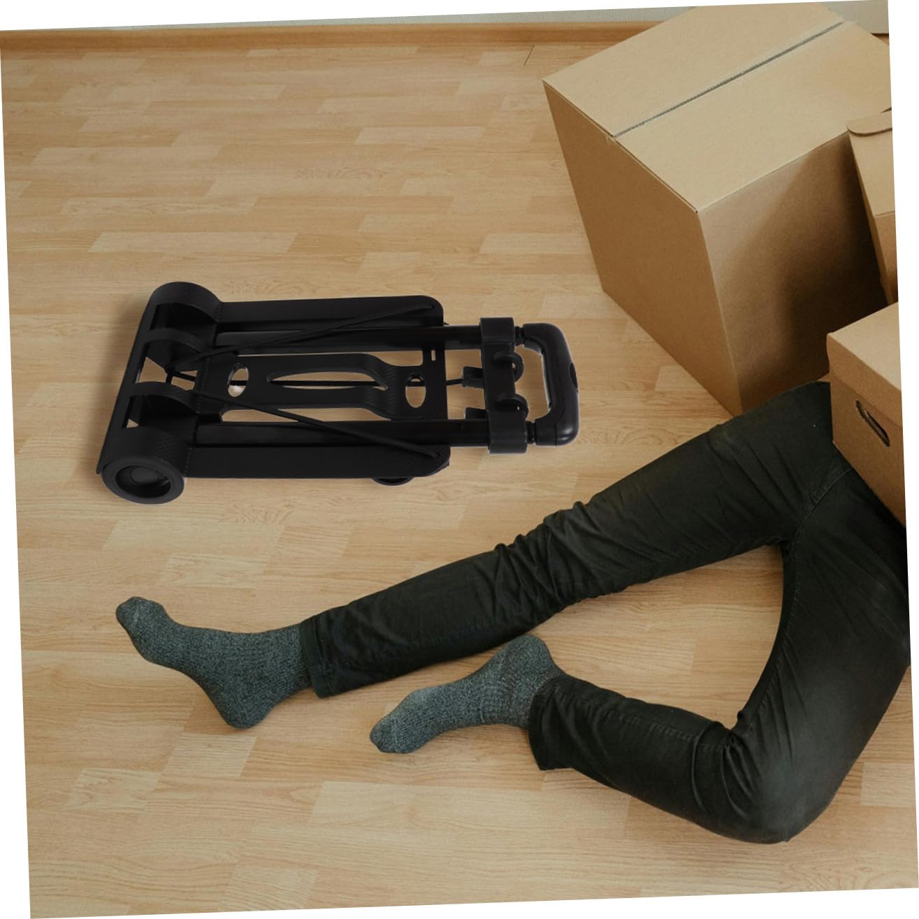 LIOOBO Carrito de Compra Plegable Portátil Ruedas Dobles, Estructura de Hierro y Base de Plástico Resistente, Mini Trolley Utilitario Compacto para Viajes y Transporte Doméstico