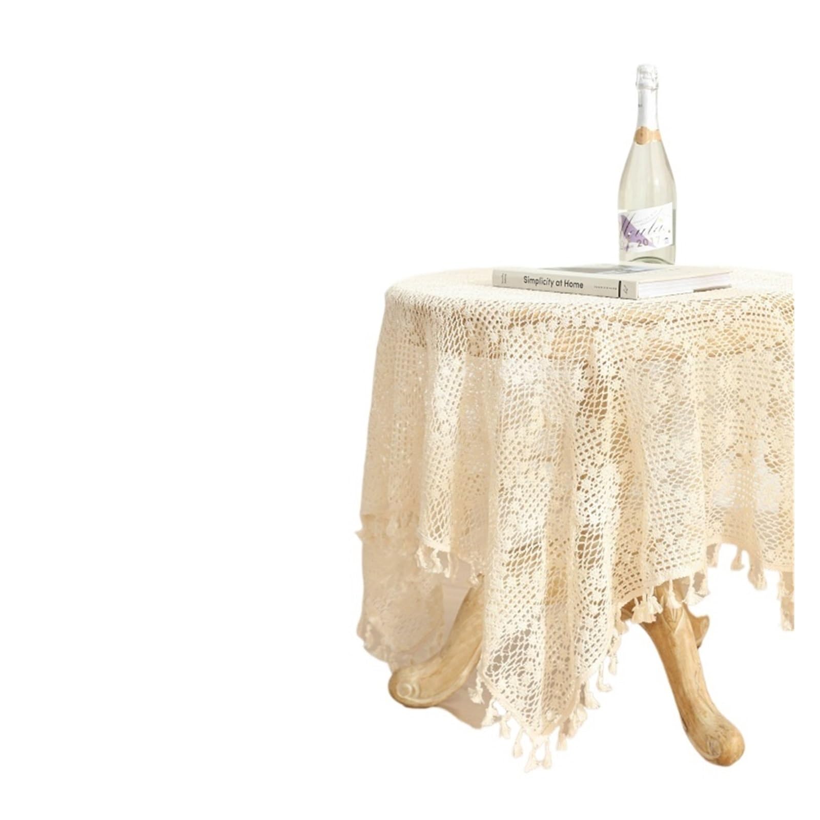 VIOLDHHJK Lace Tablecloth Vintage Handmade Crochet Tablecloth Macrame Lace Table Cloth Covers Rectangle For Kitchen Dinning Tabletop Party(Color 11,1Pc 120x120cm)